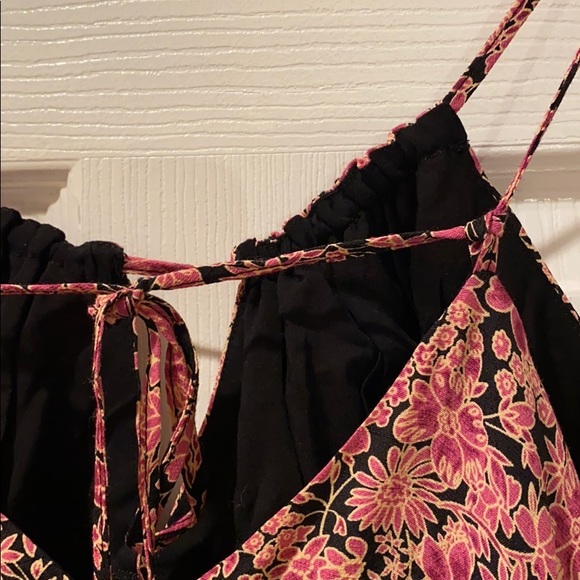 Free People Boho Bon Voyage Maxi Dress in black with bright pink florals - Picture 12 of 16